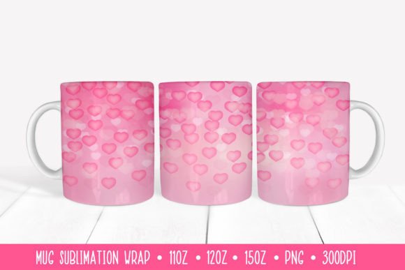 Download Pink Hearts Mug Sublimation Wrap - Sublimation Collection