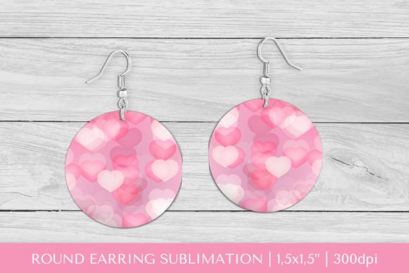 Download Pink Hearts Earring Sublimation - Sublimation Collection