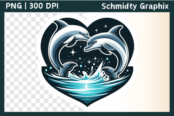 Download Cute Dolphin Heart Love Sublimation PNG - Sublimation Collection