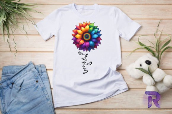 Download Rainbow Sunflower Love Sublimation PNG - Sublimation Collection