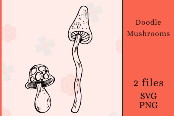 Download Doodle Mushrooms Boho Magic Illustration - Magic illustration Collection
