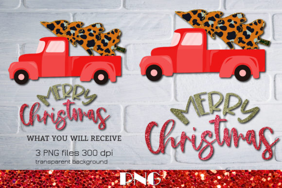 Download Merry Christmas Red Truck Sublimation - Sublimation Collection