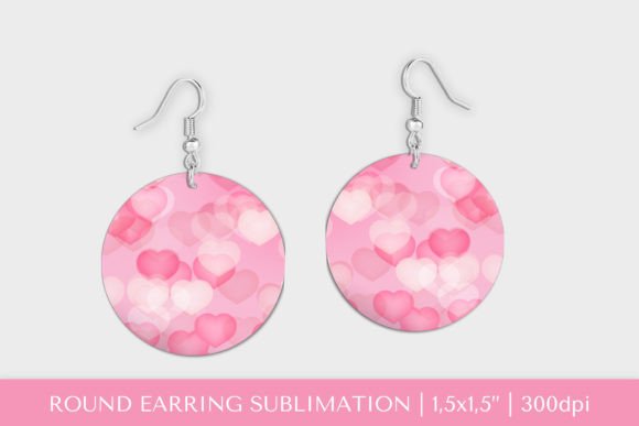 Download Pink Hearts Earrings Sublimation - Sublimation Collection