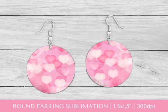 Download Pink Hearts Earrings Sublimation - Sublimation Collection