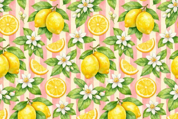 Download Lemon Citrus Seamless PNG Sublimation - Sublimation Collection