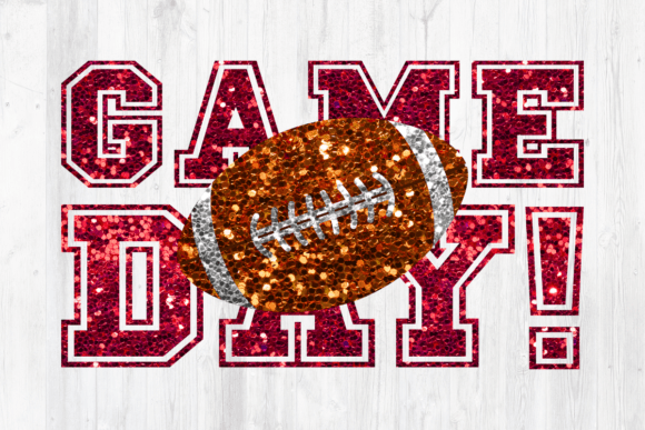 Download Football Game Day Red Glitter - Premium Bundle