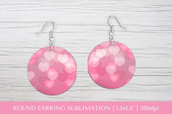 Download Pink Hearts Earring Sublimation - Sublimation Collection