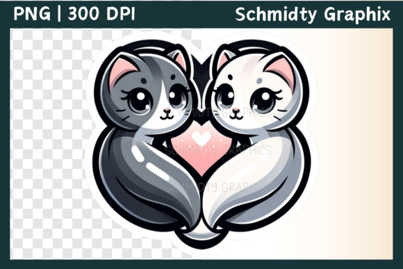 Download Cute Cat Heart Love Sublimation PNG - Sublimation Collection