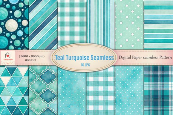 Download Teal Turquoise Digital Paper Bundle - Premium Resources