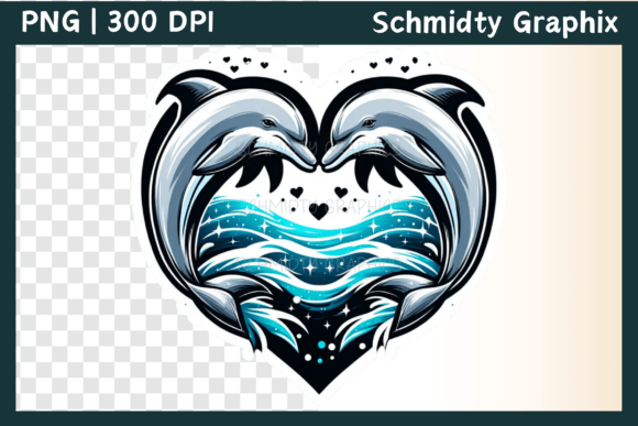 Download Cute Dolphin Heart Love Sublimation PNG - Sublimation Collection