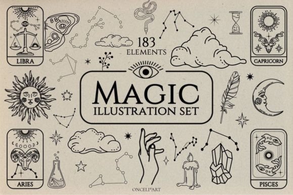 Download Magic Illustration Set - Magic illustration Collection