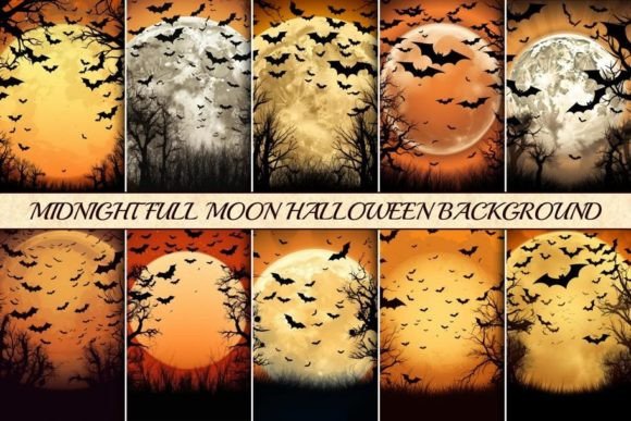 Download Midnight Full Moon Halloween Background - Premium Bundle