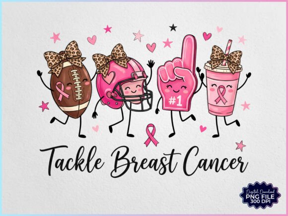 Download Tackle Breast Cancer Football Doodle PNG - Football Collection