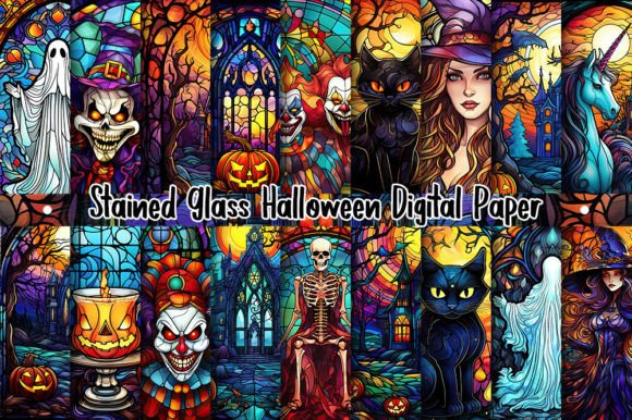 Download Stained Glass Halloween Background - Premium Resources