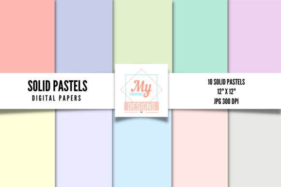 Download Solid Pastels Digital Papers Pack - Pastels digital papers Collection