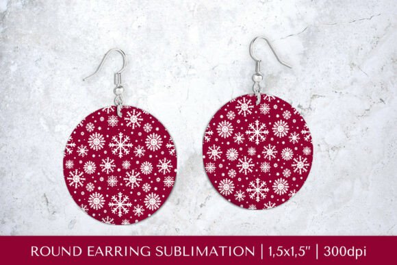 Download Winter Snowflakes Earrings Sublimation. - Sublimation Collection