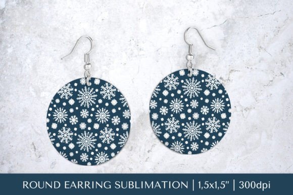 Download Winter Earring Sublimation. Snowflakes - Sublimation Collection
